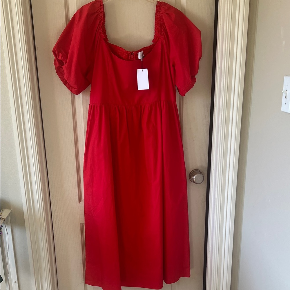 NWT XL Sugarlips Red Puff Sleeve Dress